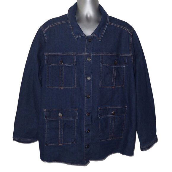 AG ADRIANO GOLDSCHMIED Denim Barn Jacket Women 4X Chore Outdoor Casual Button - Picture 1 of 8